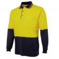 10E16 Hi Vis L/S Cotton long sleeve polo shirt