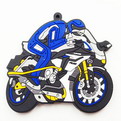 QB01-B    branded promotional pvc soft motorcycle keychain tag