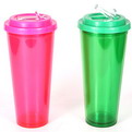 S17 promotional 700ml double wall plastic bottle with printing paper