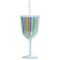 S20 branded double wall plastic red wine cup with insert printing paper